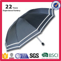 Barato precio al por mayor azul logotipo personalizado impresión plegable corporativo compacto paraguas plegable para la lluvia